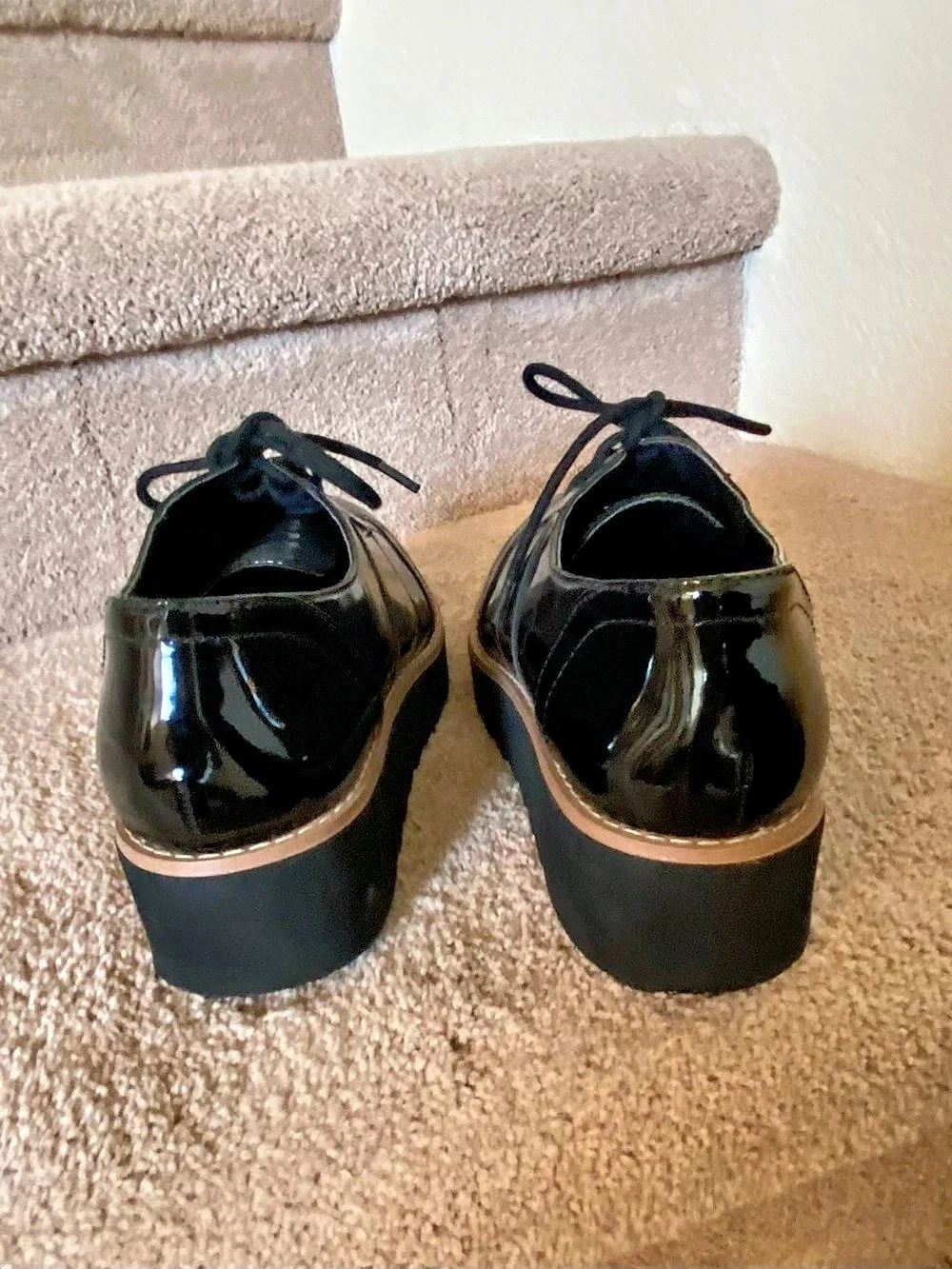 madden girl Black Platform Lace-Up Shoes Like New